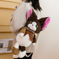 Sac à dos en peluche Devon cat à poils bouclés, sac à bandoulière en peluche douce avec décoration en nœud pour filles