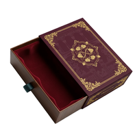 Caja de Whisky de Lujo Decorativa Color Borgoña Dorado, Estilo Real, con Forro de Esponja, Caja Rígida Reciclable con Cierre Magnético