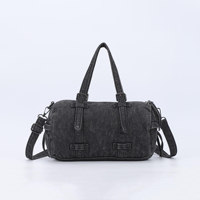 Sac de voyage unisexe en jean délavé style vintage, sac fourre-tout décontracté en jean, sac de sport, sac de week-end avec bandoulière réglable