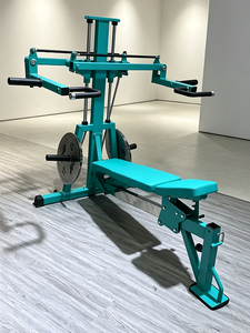 DINUO Macchina Commerciale 2 in 1 Chest Press e Shoulder Press a Carico a Piastre con Sedile Regolabile per Allenamento Parte Superiore del Corpo - Product Image 2