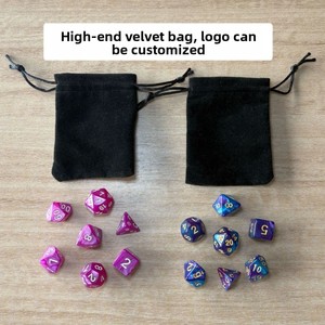 Dados Poliédricos (7 Piezas) con Esquinas Redondeadas, Diseño de Mito, Patrón de Mármol, Colores Transparentes Surtidos, Incluye Todos los Dados Estándar - Product Image 3