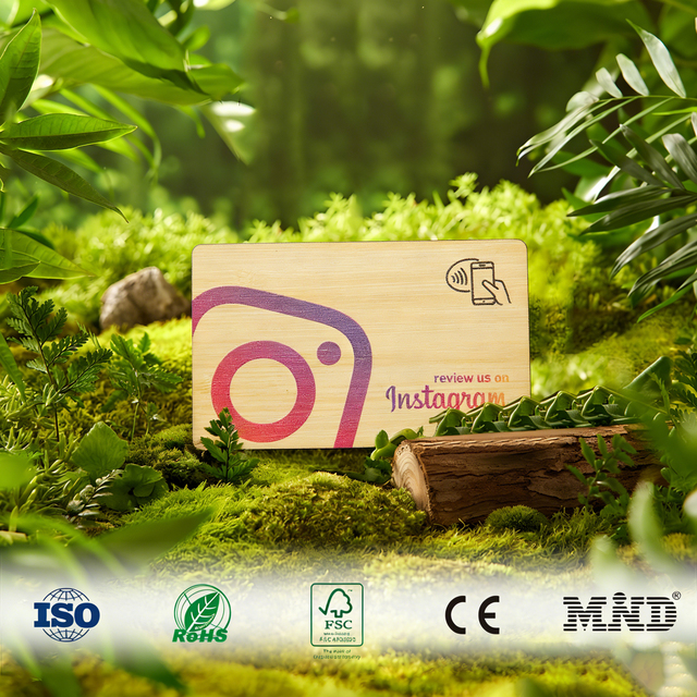 FSC Certification Eco Friendly Luxury Wood NFC Card 13.56Mhz Social Media Wooden NFC Business Cards