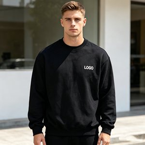 Sudadera de diseño de moda OEM para hombre, cuello redondo, efecto desgastado, oversize, 500 g, 100 % algodón, estilo vintage. - Product Image 1