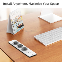 Multiprise encastrable pour bureau, 3 prises CA, 2 ports USB, prise de bureau encastrée pour mobilier de bureau