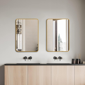 Gold Metal Framed Rectangular <b>Mirror</b> 24x32 Inch <b>Wall</b> Mounted Bathroom Vanity <b>Mirror</b> - Product Image 3