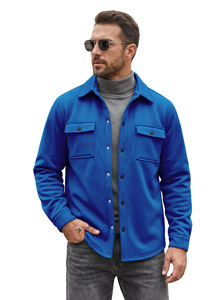 <b>Men</b> Softshell <b>Jacket</b> <b>Utility</b> Workwear Shirt <b>Jacket</b> with Chest Pockets Turn-down Collar Button-up Outdoor Wear - Product Image 3