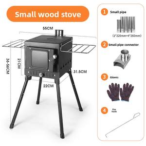 Estufa <span class=keywords><strong>de</strong></span> <span class=keywords><strong>Leña</strong></span> Portátil <span class=keywords><strong>de</strong></span> Acero Inoxidable y Acero al Carbono, Plegable, para Camping en Todas las Estaciones - Product Image 4