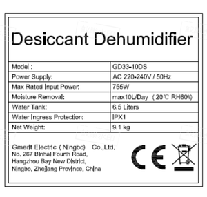Deshumidificador desecante para sótano, bodega, seminterrato - Product Image 6