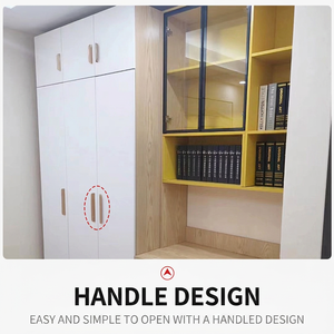 Armoire moderne avec bureau intégré, design gain de place pour chambre à coucher, utilisation domestique, portes à battants à panneaux plats, personnalisable - Product Image 4