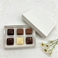 Boîte d'emballage alimentaire pour desserts, plateau transparent en PET de qualité alimentaire à 6 compartiments, boîte d'emballage pour truffes, bonbons et chocolats