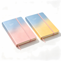 Cuaderno A5/A6 de Cuero PU con Degradado Personalizado, Diario de Escritura con Tapa Dura y Logotipo Personalizado, Suministros de Oficina y Escolares con Banda Elástica