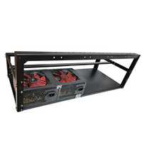 Carte mère MicroATX de tour moyenne, rack de minage à conversion de 12 cartes, conception ouverte avec double alimentation