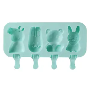 Eco-friendly Cartoon Ice Cream Mold Homemade Children's Silicone Popsicles Mold