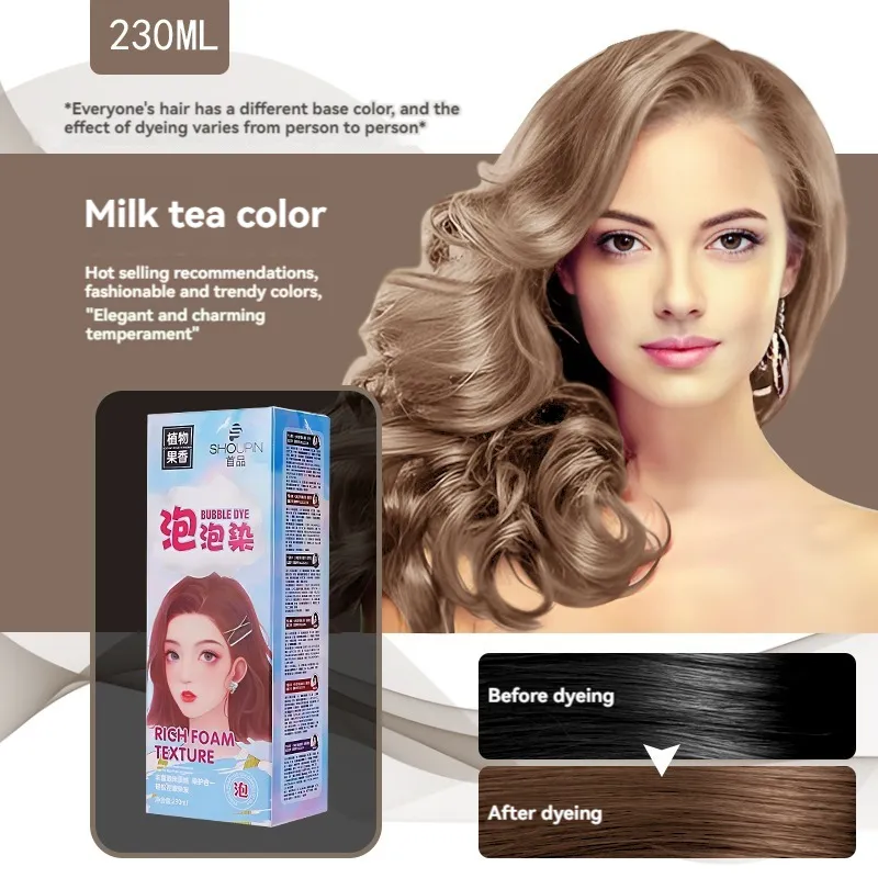 Fabbrica best-seller schiuma tinture per capelli, estratto di piante organiche, schiuma di tinture per capelli per coprire i capelli bianchi