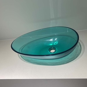 Design moderno traslucido trasparente lavabo in resina trasparente per il bagno dell'hotel - Product Image 4