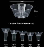 Bandeja de Aperitivos 2 en 1 con Logotipo Personalizado, MOQ Bajo, con Vasos de PP de 500 ml y Tazón de 700 ml para Cine, Fiestas, Personalización Rápida, Empaque con Marca