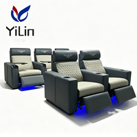 Canapé de cinéma électrique moderne en cuir pour home cinéma VIP, fourni directement par l'usine, avec support OEM pour personnalisation de la couleur, de la taille et du logo.