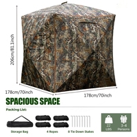 Abri de chasse extérieur à ouverture rapide, camouflage, tente imperméable pour l'observation des oiseaux et le tir, tente de chasse portable et discrète