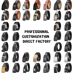 Vestido de trabajo informal Jeans Cinturón de hebilla negra Hebilla de trinquete automática Logotipo personalizado Cinturón de cuero genuino para hombres - Product Image 6