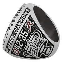 Para Ohio State University Buckeye 2014 Anillo de campeonato de la NCAA Aleación de moda con chapado en oro Joyería de estilo religioso