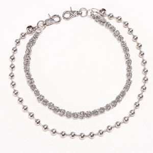 Cadena de cintura de doble capa con cuentas redondas de aleación de zinc para hombre, estilo hip hop, accesorio de uso diario. - Product Image 3