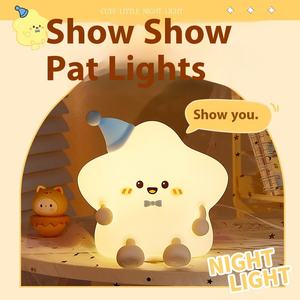 Mignon Mini USB LED Veilleuse Étoile Silicone Clap Lumière Mobile Téléphone Support Tactile Contrôle Écologique Cadeau pour Enfants Sommeil - Product Image 1