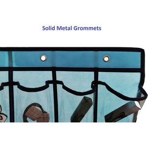 Organisateur de placard suspendu, 30 poches, rangement transparent pour vêtements, bijoux, téléphone, à suspendre sur la porte, à fixer au mur, bleu - Product Image 6