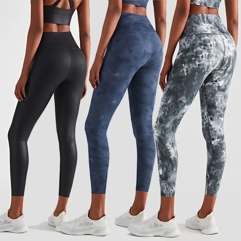 Atacado Hot Girl Cintura Alta Butt Tie Dye Ginásio Leggings Activewear Booty Butt Lift Esportes Yoga Wear Fitness Workout Calças