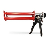Pistola de calafateo manual de aluminio de alta resistencia con mango en D y varilla lisa, tipo medio barril, OEM, para bricolaje