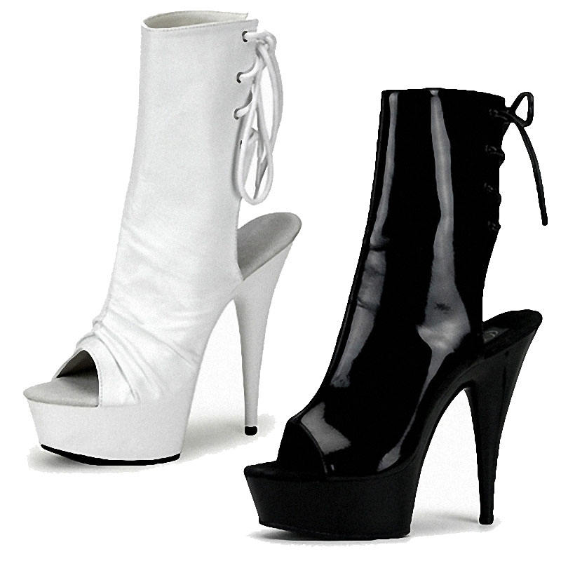 Women's 15cm High Heels Open Toe Ankle Boots Multicolor Fashion Lace Up  Exotic Dance Sandals for Summer Inch ABS Outsole - Main Image