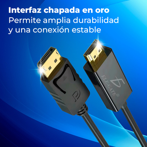 Cable Ele-Gate DisplayPort a HDMI de 1.8 Metros 4K Ultra HD con Conectores Chapados en Oro - Product Image 3