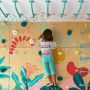 Moetry Fashion Design Salle de sport sensorielle intérieure Salle de jeux pour enfants Mur d'escalade en <span class=keywords><strong>bois</strong></span> avec barres de singe Fosse en mousse souple - Product Image 5