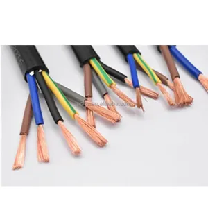 Customize Flame Retardant RVV Flexible PVC 2 3 4 5 Cores Cable 1 1.5 2.5 4 6mm2 Wire Multi Cores Wires Power Cable Electric Lead