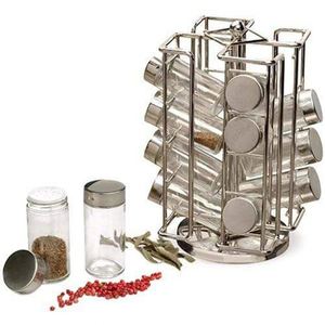 Hot Selling Product <b>Spice</b> Cabinet <b>Organizer</b> Pull Out Mid Century Modern Vertical Rotating <b>Spice</b> <b>Rack</b> With Jars - Product Image 4