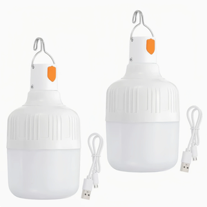 หลอดไฟ LED ชาร์จไฟได้ ใช้ในกรณีฉุกเฉิน แบบแขวน USB สำหรับซูเปอร์มาร์เก็ต แคมป์ปิ้ง ตลาดกลางคืน - Product Image 1