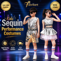 Großhandel Kinder Cheerleading Jazz Hip-Hop Tanzkostüm Pailletten Tüllrock Performance-Outfit für Partys