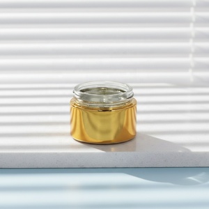 Pot en verre transparent de luxe en promotion avec couvercles en aluminium doré pour crème corporelle et crème visage cosmétique 10ml 15ml 20ml - Product Image 4