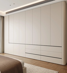 Armoire de chambre moderne en bois avec design d'<span class=keywords><strong>angle</strong></span> arrondi pour un confort instantané et doux pour l'ameublement de la maison - Product Image 1