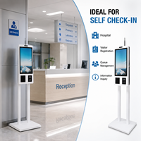 Kiosco de Autoservicio Profesional y Resistente de 21.5, 27 y 32 Pulgadas con Pantalla Táctil de 10 Puntos, Impresora con Cortador Automático de 80 mm, Escáner NFC y QR, SDK de Pago