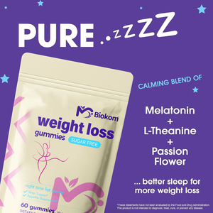 Biokom Raspberry Night Time Fat Burner Gomas Perda de peso Gummy com VitaminD3 B6 Extrato de feijão branco e melatonina em sacos - Product Image 2