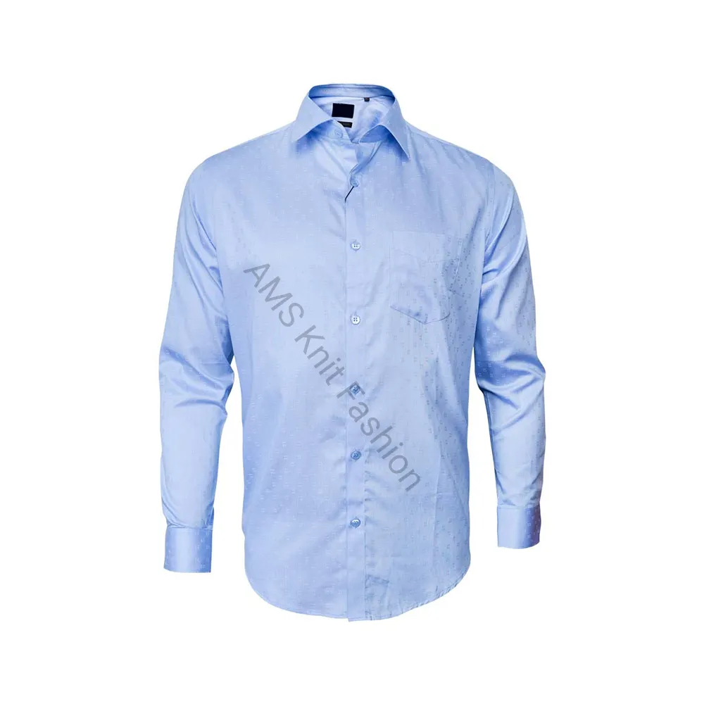 Men's Formal Modern Style Slim Fit Chambray Button-Up Shirt Comfortable Premium Grade High Quality Fabric Made Wholesale
