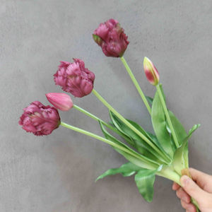 Tulipani Artificiali di Alta Qualità a 5 Teste, Bianchi e Neri, Effetto Realistico per Decorazioni Casa, Natale, Halloween - Product Image 5
