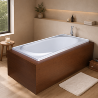 Baignoire/bain à remous en acrylique blanc certifié CUPC Design rectangulaire moderne Portable intégré meilleure qualité pour hôtel intérieur