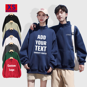 Unisex Heavyweight Stand Collar Zipper-Up Sweatshirts Eco-Friendly Digital Printing Custom Logo Soft Comfort for Winter