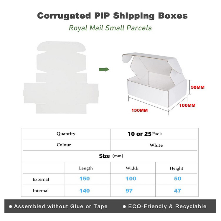 Royal Mail PIP Small Parcel Boxes Packaging Mailing Boxes for Posting