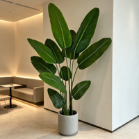 Plante artificielle de bananier du voyageur de 190 cm, fausse plante bonsaï, verdure artificielle pour la décoration intérieure des hôtels, des halls d'entrée et des espaces commerciaux