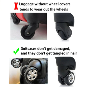 Wholesale 4PCS Luggage Wheels Protector Silicone Caster Shoes Travel <b>Suitcase</b> Reduce Noise Guard Cover <b>Accessories</b> - Product Image 4