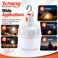 Ampoule LED rechargeable pour le camping, 40W, lampe de tente portable avec crochet pour la maison, alimentation de secours en cas d'urgence