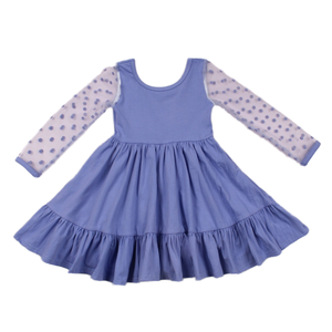 Ingrosso abito da principessa per bambine con scollo a trapezio in cotone gonna a trapezio estivo Casual per bambini al ginocchio - Product Image 4
