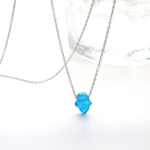 Opal Blue <b>Abalone</b> <b>Shell</b> Pendant Necklace Stainless Steel For Women Gift Jewelry - Product Image 2